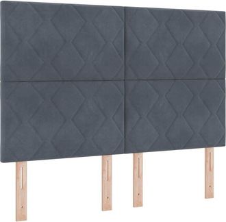 vidaXL Cabecero Led Geometric Manual Gris Oscuro 144 Cm Terciopelo Vidaxl
