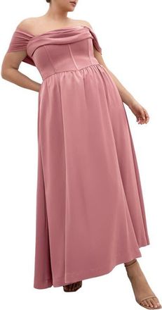 City Chic Angel Love Corset Maxi Dress in Rose at Nordstrom, Size Xxs