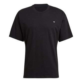 adidas originals Premium Tee Embroidered Logo Sports Short Sleeve Couple Style Black GN3394