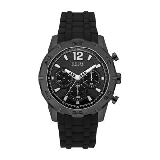 Guess Accessoires, Heren, Zwart, ONE Size, Analoge Horloge van Siliconen