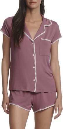 Eberjey Frida Short Pajamas in Fig/Ivory at Nordstrom, Size X-Large