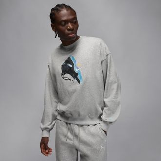 Nike Jordan Mens Jordan Brooklyn Fleece Crewneck Sweatshirt in Grey | IM6301-050