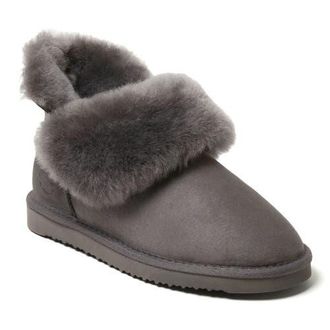 Dearfoams Fireside Perth Genuine Shearling Foldover Boot in Grey at Nordstrom, Size 10M