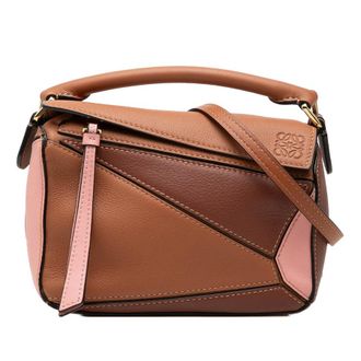Loewe Pre-owned Loewe Mini Tricolor Calfskin Puzzle Satchel Ladies XDW8V0OWDG88W5DE