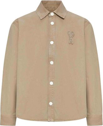 Ami Ami De Coeur Cotton Knit Shirt Jacket