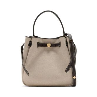 Tory Burch Tory Burch, Bucket Bags, female, Beige, Size: ONE SIZE Romy Canvas Bucket Bag