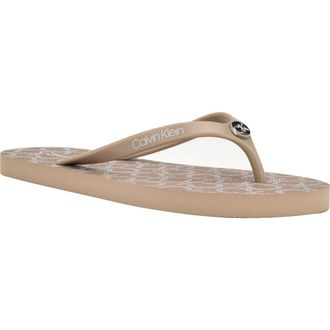 Calvin Klein Sarminya Flip Flop Sandal in Natural at Nordstrom Rack, Size 5