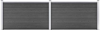 vidaXL Set De Paneles De Valla Wpc Negro 353x105 Cm Vidaxl