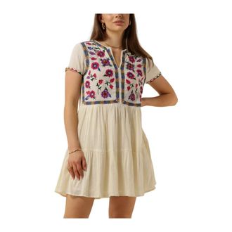 Louizon Dames, Jurken, Beige, Maat: L Katoen