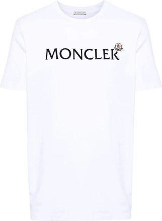 Moncler Korte mouw T-shirt voor mannen - Heren - T-shirts - Wit - XL - Katoen - Tops
