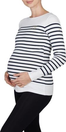 Cache Coeur Benodet Maternity and nursing sailor shirt in White/navy at Nordstrom, Size X-Large