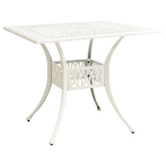 vidaXL Mesa De Jard&iacute;n Aluminio Fundido Blanco 90x90x73 Cm Vidaxl