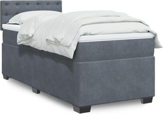 vidaXL Vidaxl - Cama Box Spring Con Colch&oacute;n Terciopelo Gris Oscuro 90x190 Cm