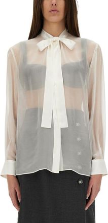 Dolce & Gabbana Chiffon Shirt With Bow-Donna