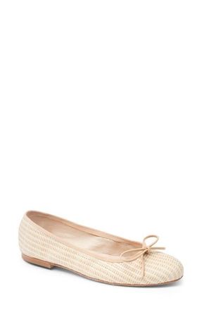 Patricia Green Skim Ballerina Flat in Natural Striped Raffia at Nordstrom, Size 10
