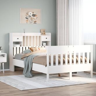 Berkfield Home Bed Frame without Mattress White 135x190 cm Solid Wood Pine