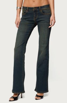 Edikted Tez Low Rise Bootcut Jeans in Blue at Nordstrom, Size X-Small