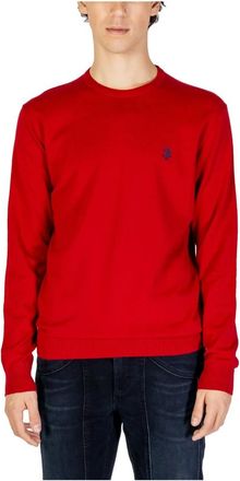 U.S.Polo Association Heren Gebreide Kleding Collectie: Herfst/Winter - Heren - Ronde hals truien - Rood - L - Katoen - Truien & Vesten