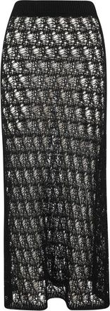 Roberto Collina Long Flared Skirt With Lace Knit Design And Removable Shorts