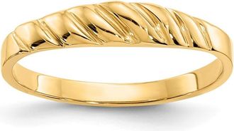 Diamond2Deal 14k Yellow Gold Polished Valley Dome Ring