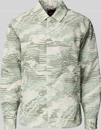 Boss Orange by Hugo Boss BOSS Orange Regular Fit Hemdjacke mit Rumpftunnelzug Modell LELDON in Mint, Größe XXXL