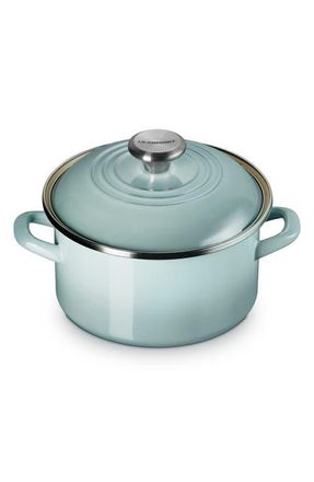 LE CREUSET Enameled Stainless Steel Petite Stock Pot in Sea Salt at Nordstrom
