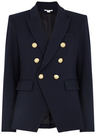 Veronica Beard Miller Dickey Crepe Blazer - Navy - 10