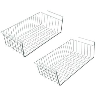 OEM Cesta Organizadora Para Cajones De 40 Cm, Organizador Para Debajo Del Armario (2 Piezas, Blanco) --crezuo