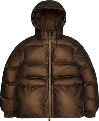 Rains Alta A-Line Puffer Jas - Dames - Winterjassen - Bruin - S - Leer - Jassen