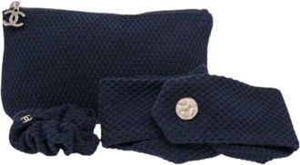 Chanel Pre-owned Clutches, female, Blue, Size: ONE SIZE Pre-owned Pouch