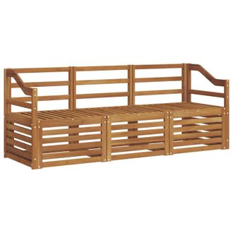 vidaXL Juegos De Sof&aacute;s 3 Pcs Natural Madera De Acacia S&oacute;lida Vidaxl