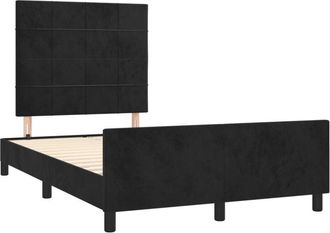 vidaXL Estructura De Cama Sin Colch&oacute;n Terciopelo Negro 120x190 Cm Vidaxl