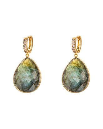 Liv Oliver 18K 28.00 Ct. Tw. Labradorite Cz Drop Earrings