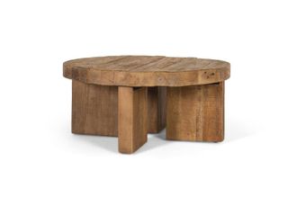 Giner&Colomer Mesa de centro redonda en madera de mango natural