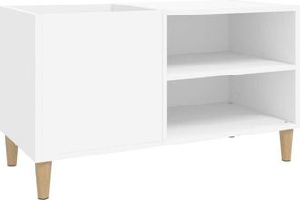 vidaXL Vidaxl - Mueble Para Discos Madera Contrachapada Blanco 84,5x38x48 Cm