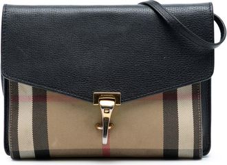 Burberry Pre-owned Burberry Small Leather and House Check Canvas Derby Macken Crossbody Ladies CFPNBA1241