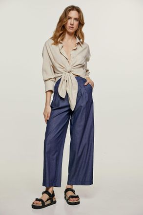 Móveis Conquista Denim stijl broek met wijde pijpen