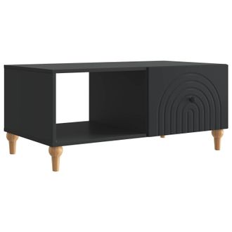 vidaXL Mesa De Caf&eacute; Negro 90 X 50 X 40 Cm Madera De Ingenier&iacute;a Vidaxl