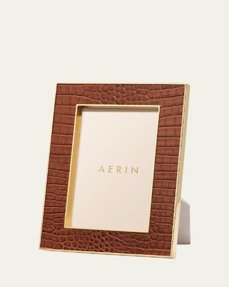 Aerin Classic Croc Leather Frame, 4 x 6