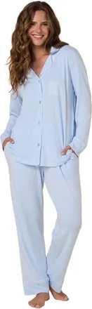 The Cats Pajamas Pima Knit Pajama Set in Powder Blue at Nordstrom, Size X-Large