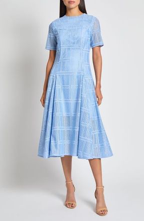 Misook Modern Fit & Flare Midi Dress in Arctic at Nordstrom, Size Medium