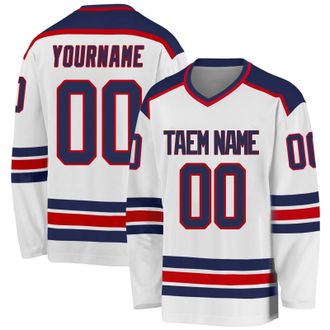 Generic Hockey Jersey Custom Ice Hockey for Mens Personalized Name Number Logo Hockey Practice Jersey for Hockey Fans Youth StyleA White