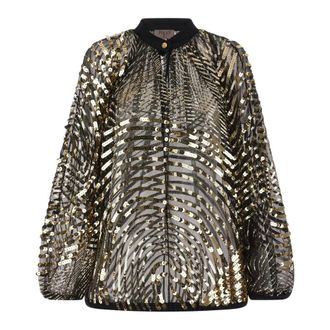 Pucci Iride Print Embroidered Tulle Blouse - female - Pucci - Shirts - Multicolor - S - Blouses & Shirts