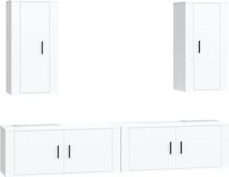 vidaXL Vidaxl - 4 Piece tv Cabinet Set White Engineered Wood