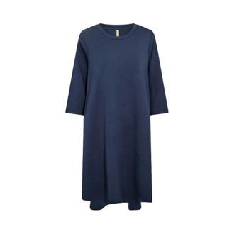Soyaconcept Dames, Jurken, Blauw, Maat: XS Poliester
