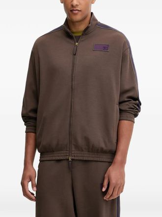 Emporio Armani striped-detail tracksuit - men - Cotton/Polyester - M - Brown