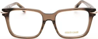 Roberto Cavalli VRC019M Rectangular Plastic Frame Eyeglasses - Taupe