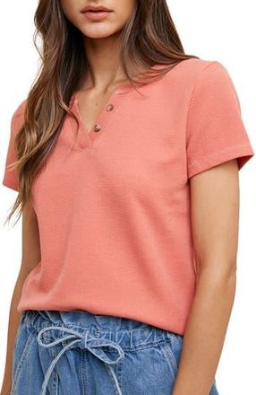 Wishlist Mini Waffle Knit Tee in Coral at Nordstrom Rack, Size Medium