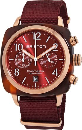 Briston Clubmaster Chronograph Quartz Red Dial Mens Watch 15140.PRA.T8.NBDX