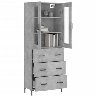 Berkfield Home Highboard Concrete Grey 69.5x34x180 cm Engineered Wood